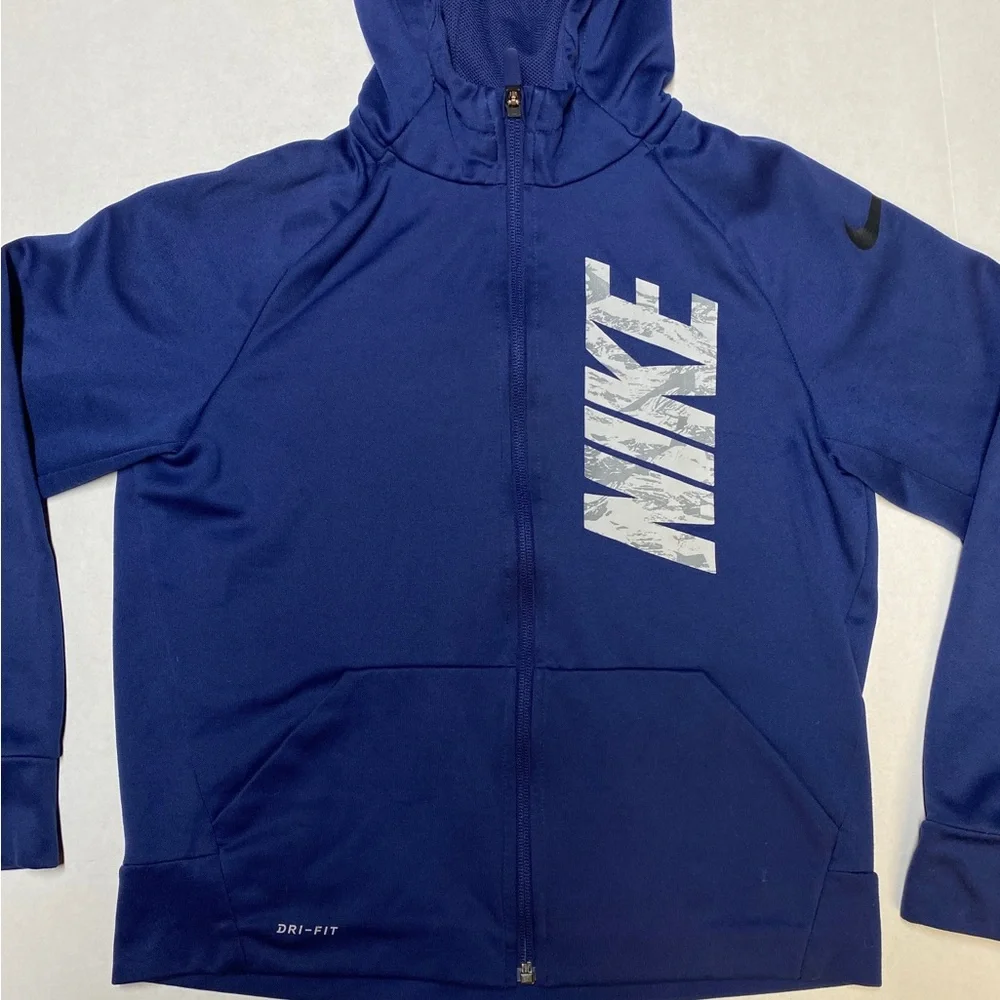 Nike Boys Medium Blue Drifit‎ Zip Up Hoodie
